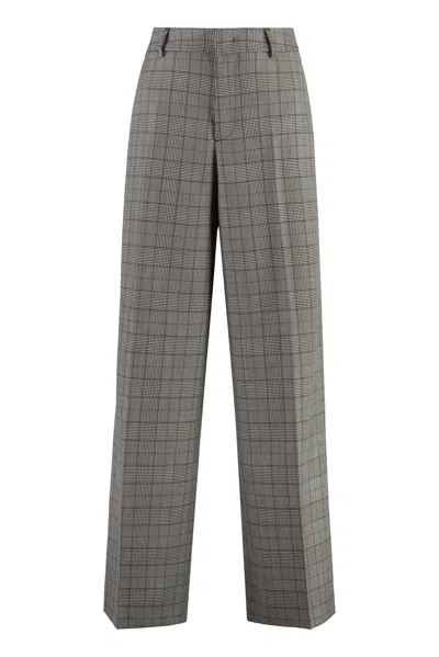Pt01 Wool Wide-leg Trousers In Gray