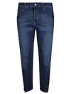 Pt05 Relaxed Fit Stretch Denim Pants In Blue