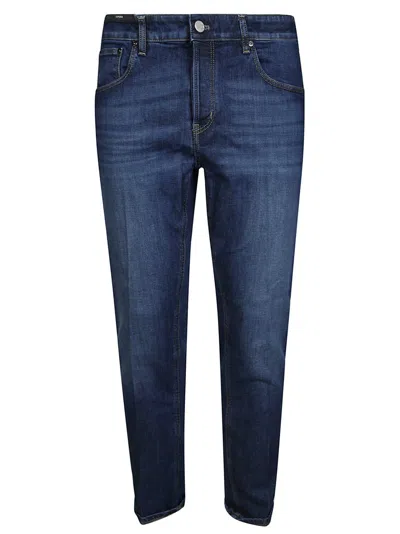 Pt05 Relaxed Fit Stretch Denim Pants In Blue