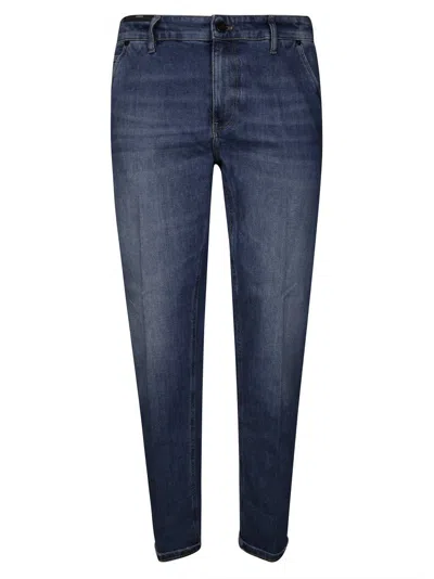 Pt05 Slim Fit Five-pocket Denim Jeans In Dark Wash In Blue