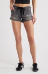 Ptcl Aida Low Rise Drawstring Denim Shorts In Black