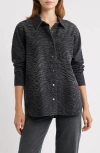 Ptcl Ainhoanon Zebra Print Denim Shacket In Black