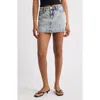 Ptcl Ambar Grommet Denim Miniskirt In Tinted Acid Wash