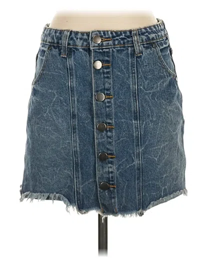 Pre-owned Ptcl Denim Skirt In Blue