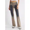 Ptcl Flocked Bootcut Jeans In Brown