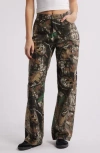 Ptcl Forest Camo Wide Leg Jeans In Green