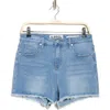 Ptcl High Rise Stretch Denim Cutoff Shorts In Dark Wash