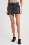 Ptcl Isa Easy Stretch Denim Miniskirt In Grey