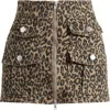 Ptcl Leopard Cargo Miniskirt In Animal Print