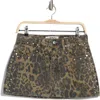 Ptcl Leopard Studded Stretch Twill Skirt In Leopard