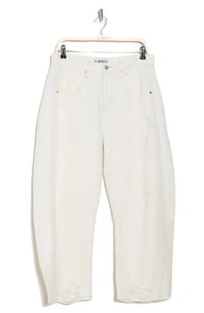 Ptcl Low Loose Barrel Leg Jeans In White