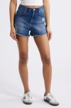 Ptcl Mila High Waist Distressed Denim Shorts