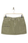 Ptcl Moto Pocket Denim Miniskirt In Olive
