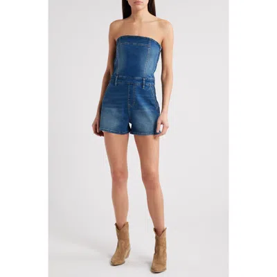 Ptcl Orly Strapless Stretch Denim Jumpsuit In Indigo