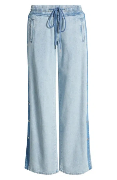 Ptcl Side Snaps Wide Leg Jeans In Indigo
