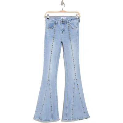 Ptcl Studded Flare Leg Jeans In Blue
