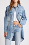 Shop Ptcl Studded Oversize Western Denim Button-up Shirt