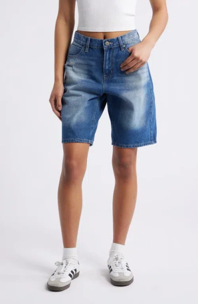 Ptcl Tara Denim Bermuda Shorts In Med Indigo