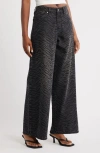 Ptcl Viola Zebra Print High Waist Baggy Jeans In Black