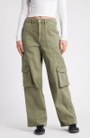 Ptcl Wide Leg Cargo Jeans In Olive