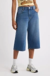 Ptcl Wren High Waist Longline Bermuda Denim Shorts In Vintage Medium Wash