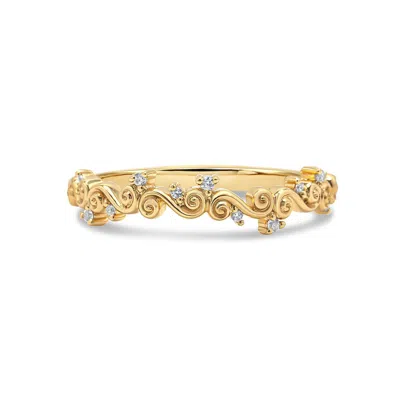 Ptera Jewelry Women's Modern Filigree Band - Gold
