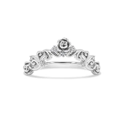 Ptera Jewelry Women's Rose Filigree Contour Ring - Silver
