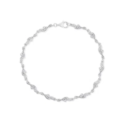 Ptera Jewelry Women's Silver Starry Night Tennis Bracelet