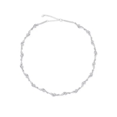 Ptera Jewelry Women's Silver Starry Night Tennis Necklace