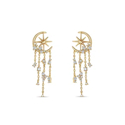 Ptera Jewelry Women's Starlit Veil Earrings - Gold