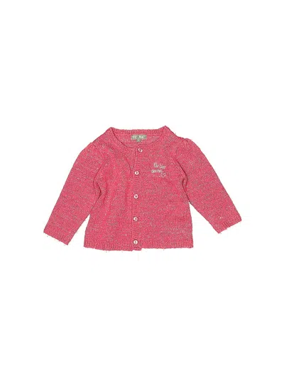 Pre-owned P'tites Canailles Babies' Cardigan Sweater In Pink