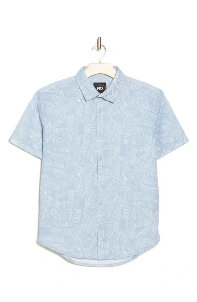 Pto Hamn Palms Short Sleeve Shirt In Blue