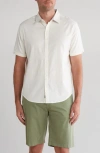 Pto Island Short Sleeve Linen Blend Shirt In White