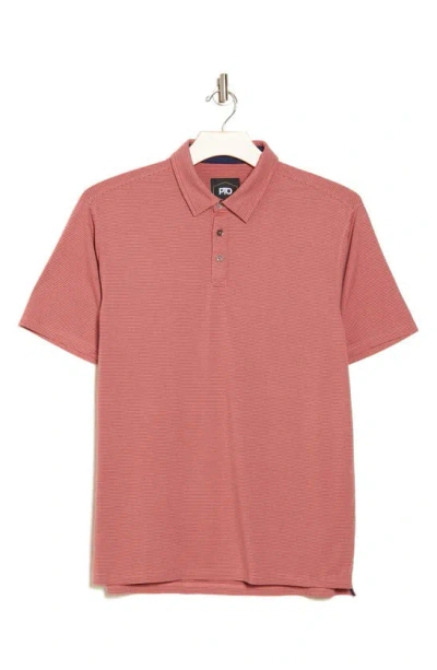 Pto Tee Time Stripe Polo In Red