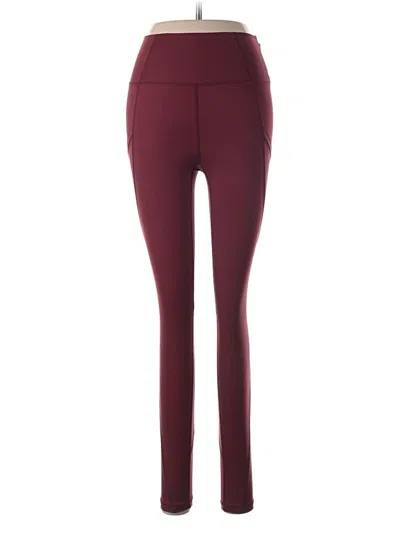 Pre-owned P'tula Active Pants In Burgundy