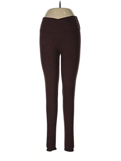 Pre-owned P'tula Active Pants In Burgundy