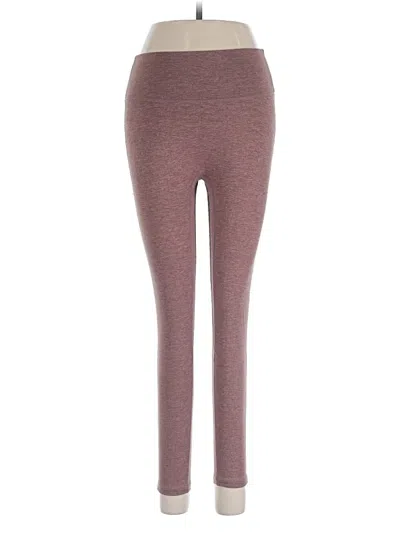 Pre-owned P'tula Yoga Pants In Burgundy