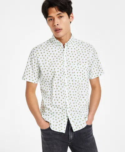 Public Art Men's Cotton Avocado-print Button Shirt In White