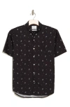 Public Art Short Sleeve Button-down Shirt In Black