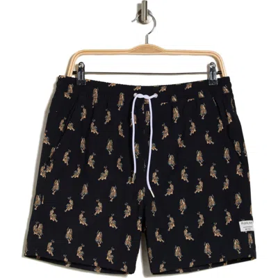 Public Art Tiger Print Swim Shorts In Black