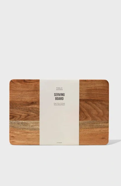Public Goods Acacia Wood Serving Board In Brown