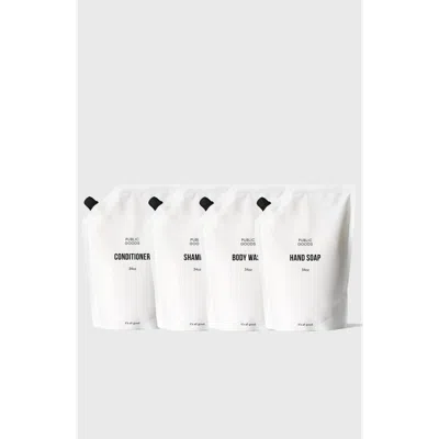 Public Goods Bath And Body Essentials Refill Bundle In White