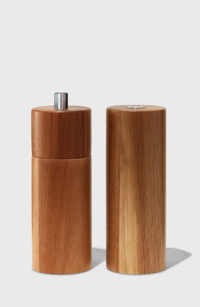 Public Goods Pepper Mill And Salt Shaker Set In Brown