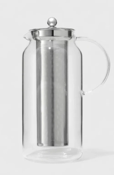 Public Goods Tea & Water Glass Pitcher With Infuser In Silver