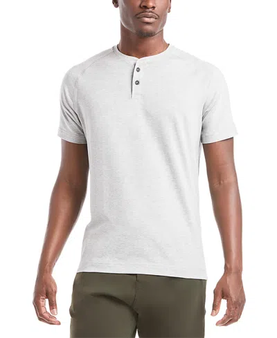 Public Rec Go-to Henley Short Sleeve T-shirt In Heather Silver