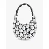 Published By Womens Chrome And Black Stone Cloud Metallic Shoulder Bag In Chrome And Black