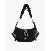 Published By Womens Mechanical Woven Shoulder Bag Black And Chrome In Black And Chrome