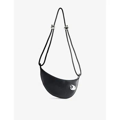 Published By Womens Omni Leather Cross Body Bag Black And Chrome
