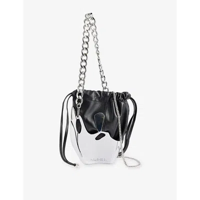 Published By Womens Black Chrome Islands Bucket Mii Leather Shoulder Bag