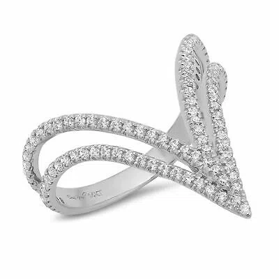Pre-owned Pucci 0.52 Ct Round Cut Lab Created Diamond Stone 14k White Gold Statement Ring In G-h